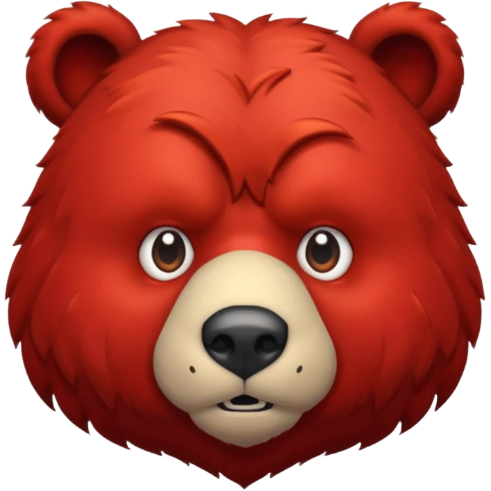 red bear serious emoji