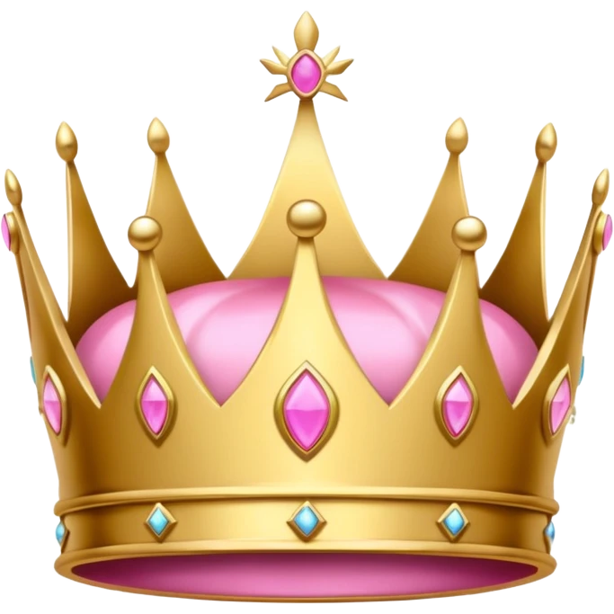 A luxurious golden crown with pink accents and elegant details, a prominent empty space or cutout in the center emoji