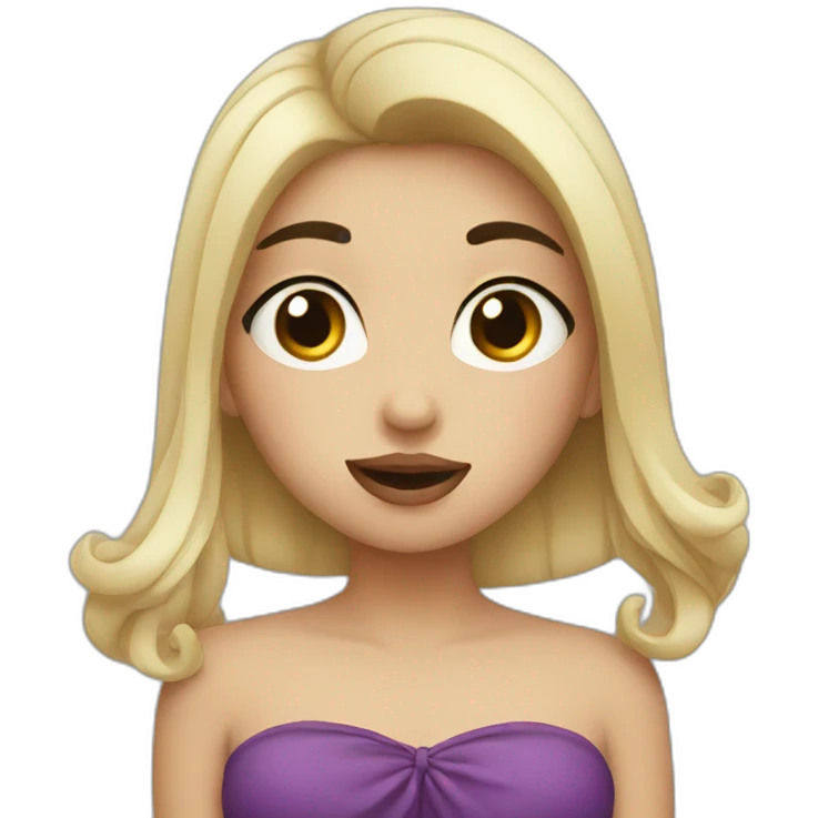Girl with black hair blowing a kiss  emoji emoji