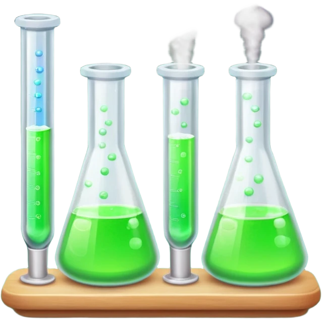 hi-lighters uv light glowing formula in beaker/ test tube and baking soda in lab emoji
