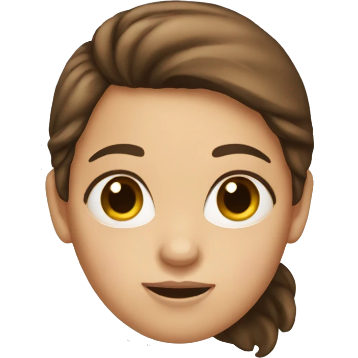 Girl with brown hair and huge forehead emoji