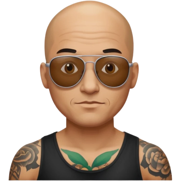   tattooed baldies with  sun glass emoji