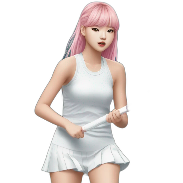 lalisa from blackpink playing tennis emoji