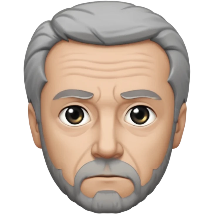 Jean Valjean From Les Miserables with light skin, gray eyes, Gray Hair, black outfit emoji