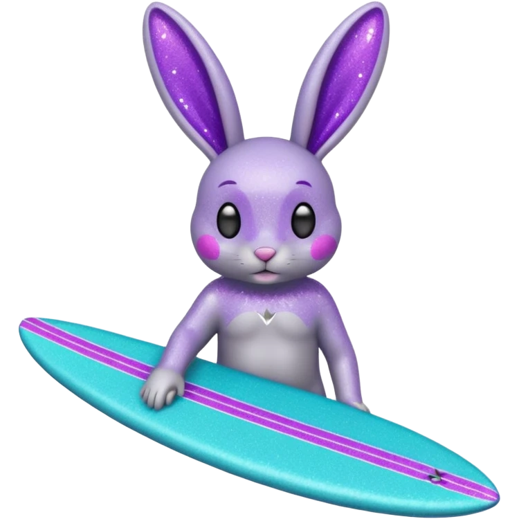 glitter gray bunny purple cian surf emoji