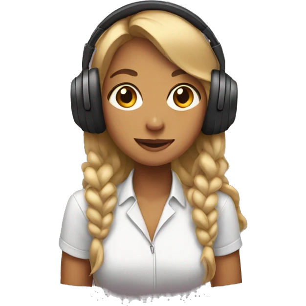 Girl wearing headphones emoji