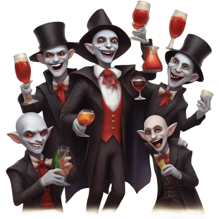 Nosferatu and his bros partying emoji