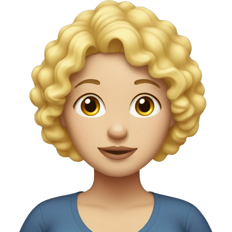 Pregnant woman with short curly blonde hair emoji