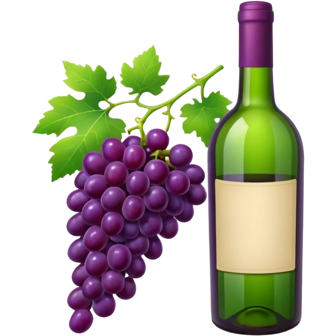 vine bottle with Grapes emoji