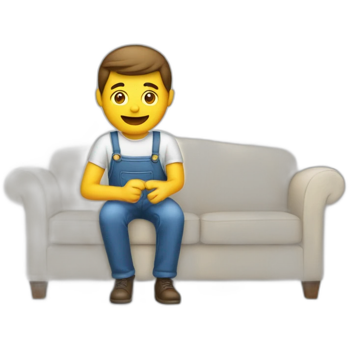 Man assembling a sofa emoji