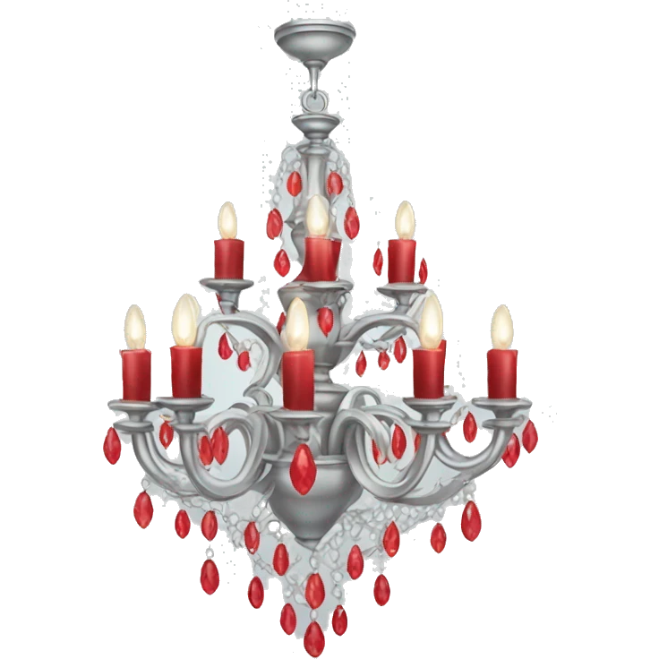 silver chandelier with red accents emoji