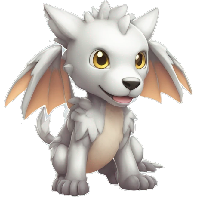 cute cool edgy beautiful shiny Digimon-Fakemon-animal full body emoji