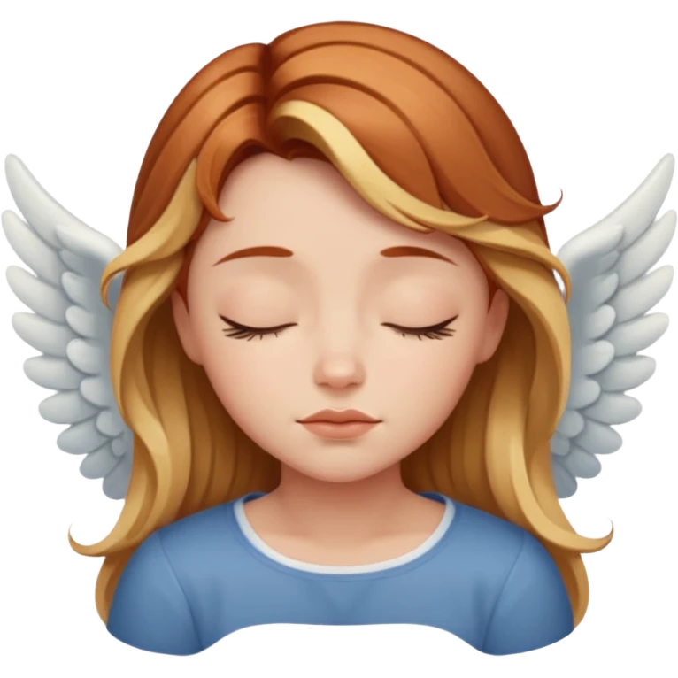 Sleepy angel with auburn hair the blonde balayage emoji