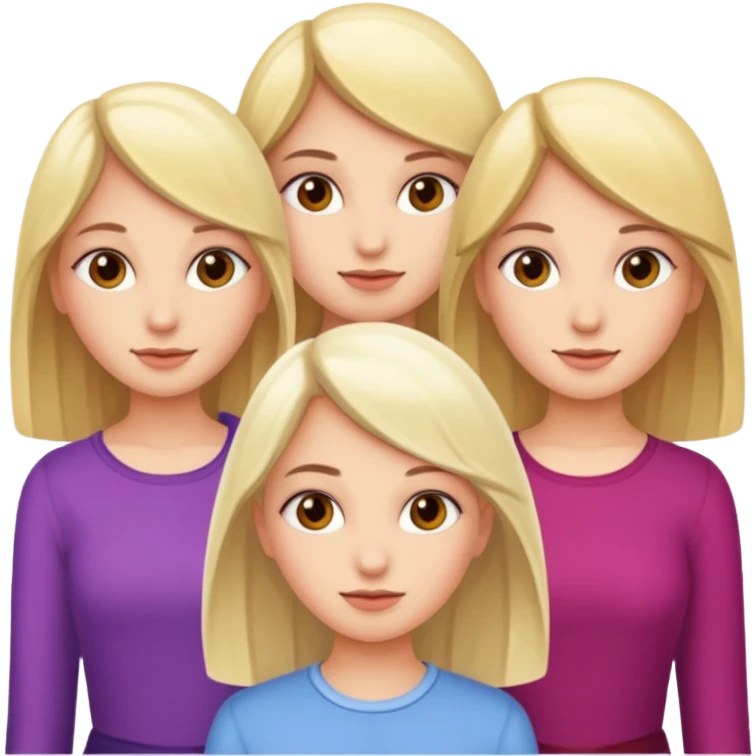 Five fair-skinned girls emoji