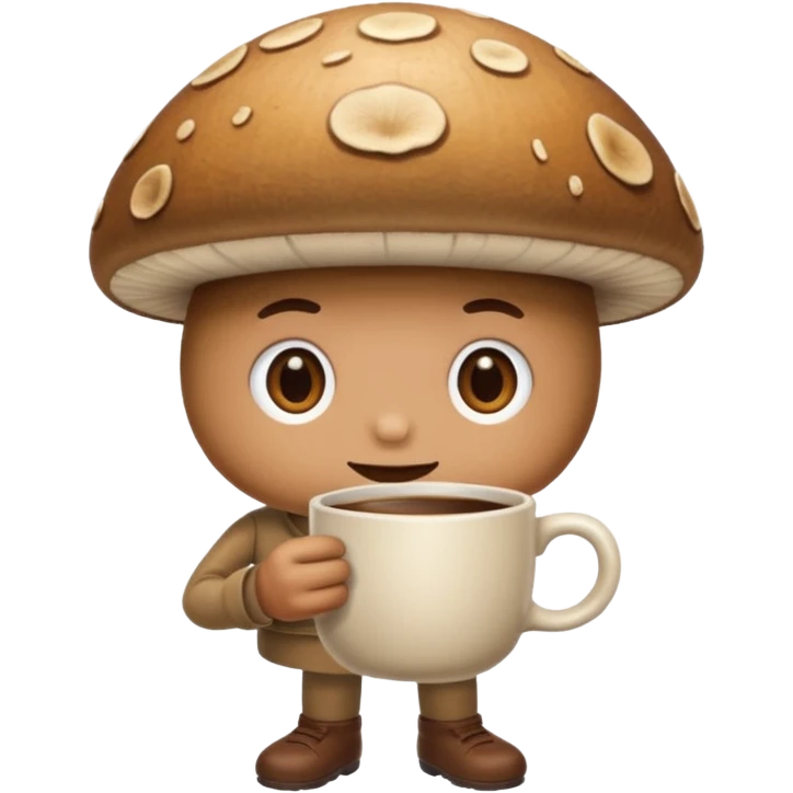 mushroom drinking coffee emoji