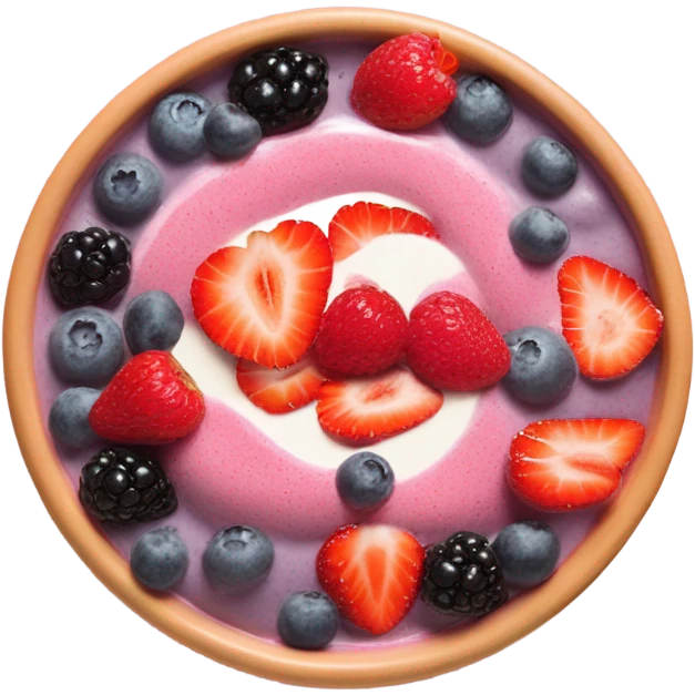 Smoothie bowl with berries emoji