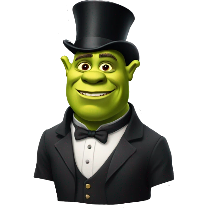 Shrek in a top hat emoji