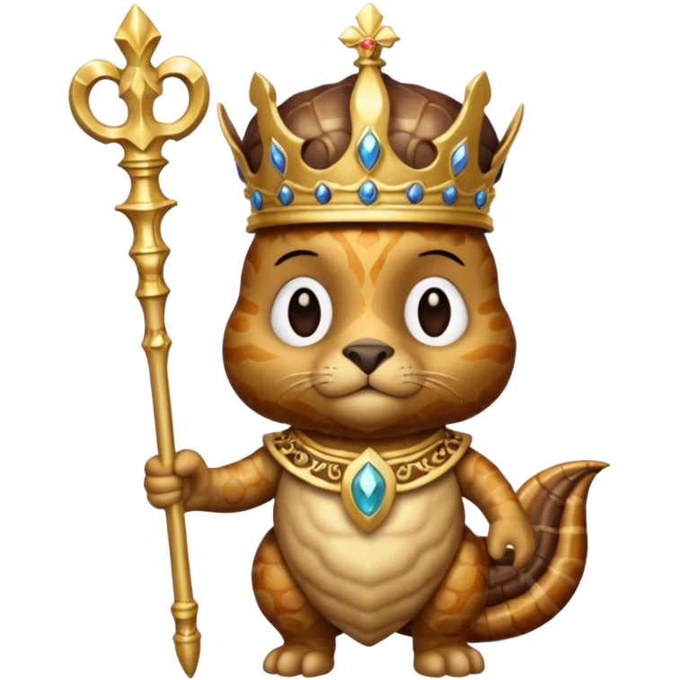 royal staff tortiose with scepter in left hand emoji