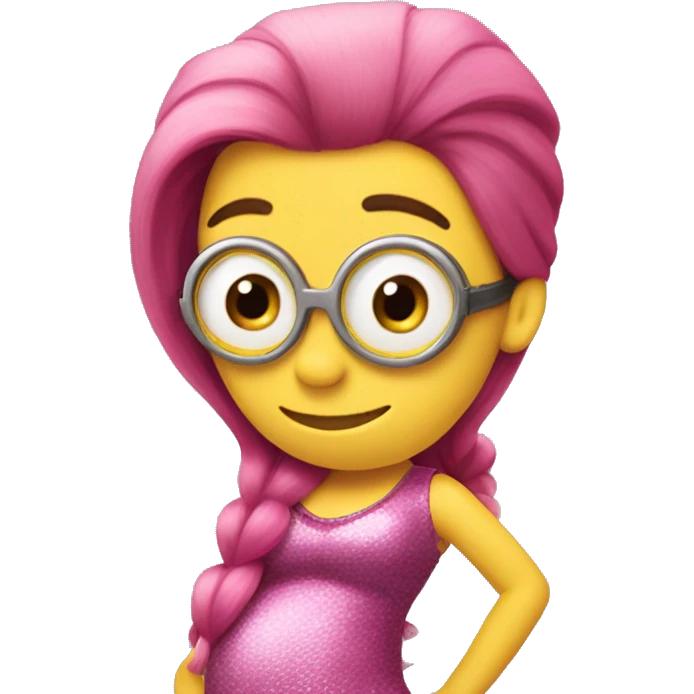 despicable me minion with pink mermaid tail and brown hair emoji