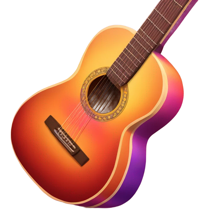 Sunset and acoustic guitar emoji