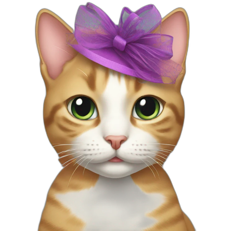 cat wearing fascinator emoji