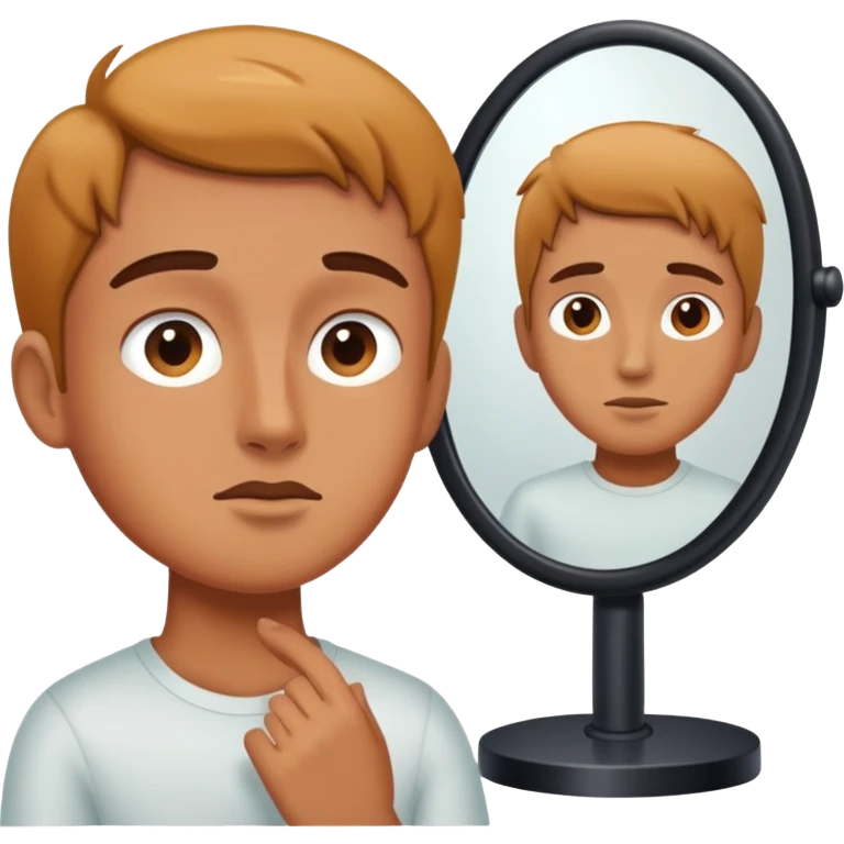 Person looking in a mirror, self-reflection emoji