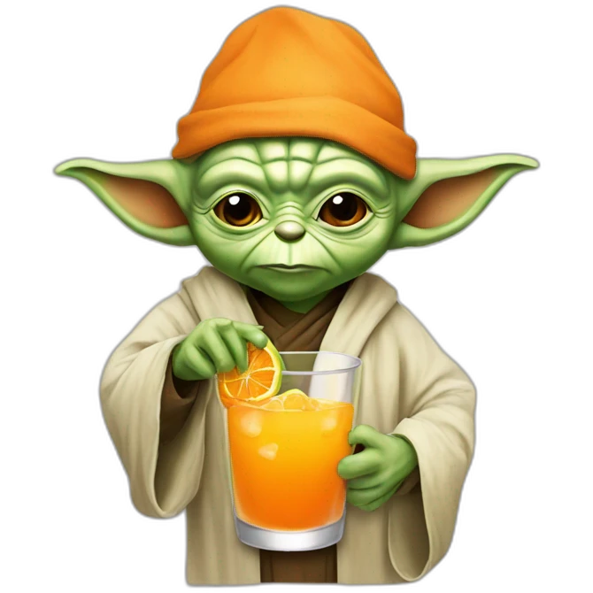 yoda drink orange juise emoji