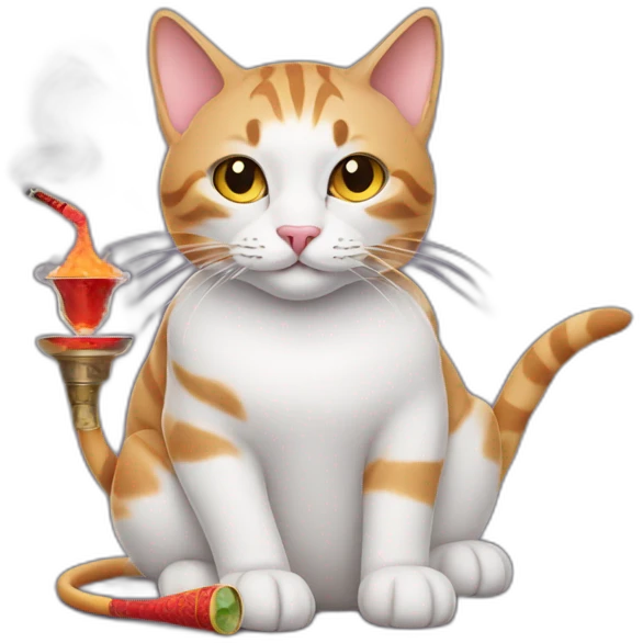 Cat with a shisha emoji