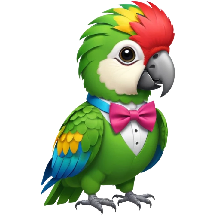 parrot wears bow tie emoji