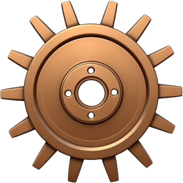 Metal cog wheel contraption emoji