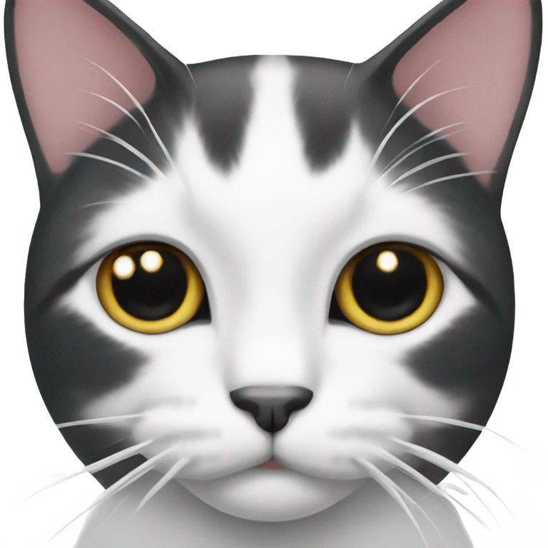 Black and white cat with one eye emoji