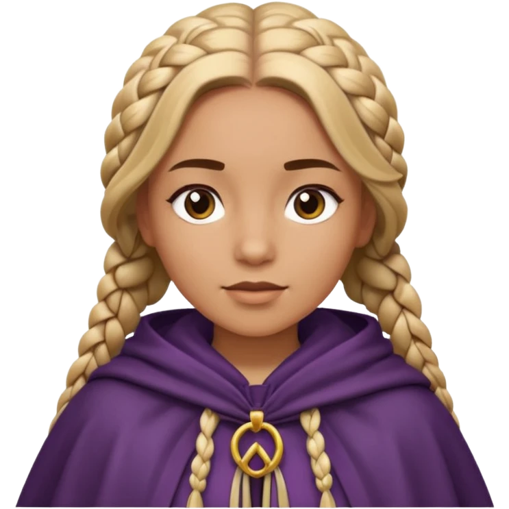 woman with braided hair, cloak emoji
