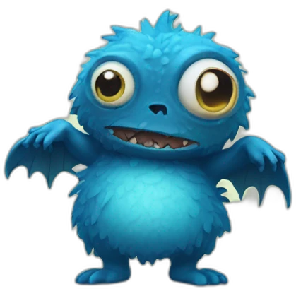monstre bleu poilue emoji