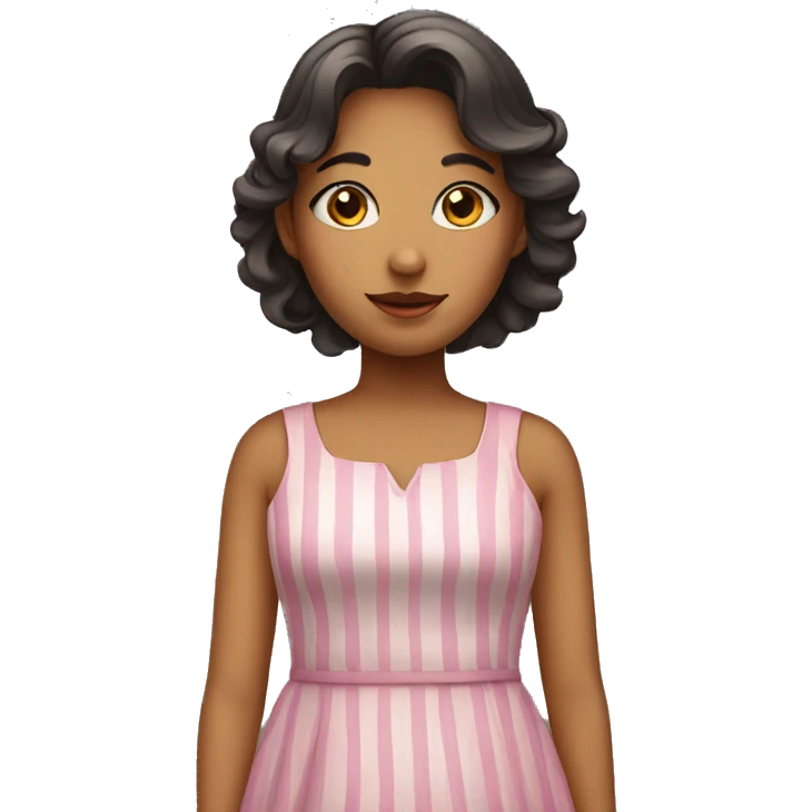 girl in a dress with road markings emoji