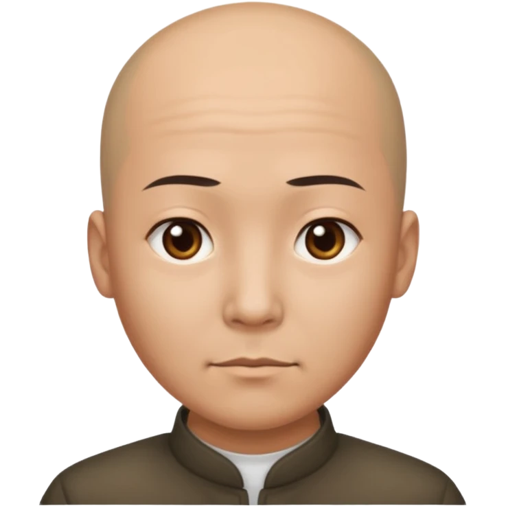 chineese man with a bald head and PONYTAIL coming out in the middle emoji