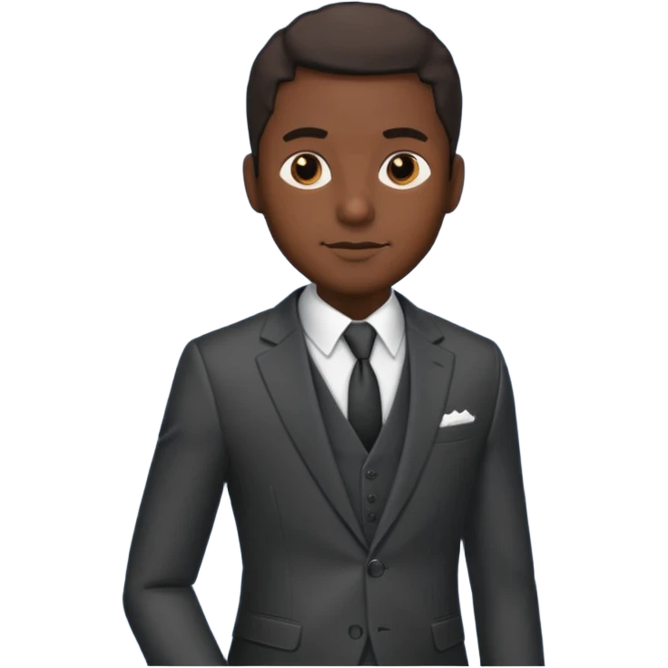Black man in three-piece suit emoji