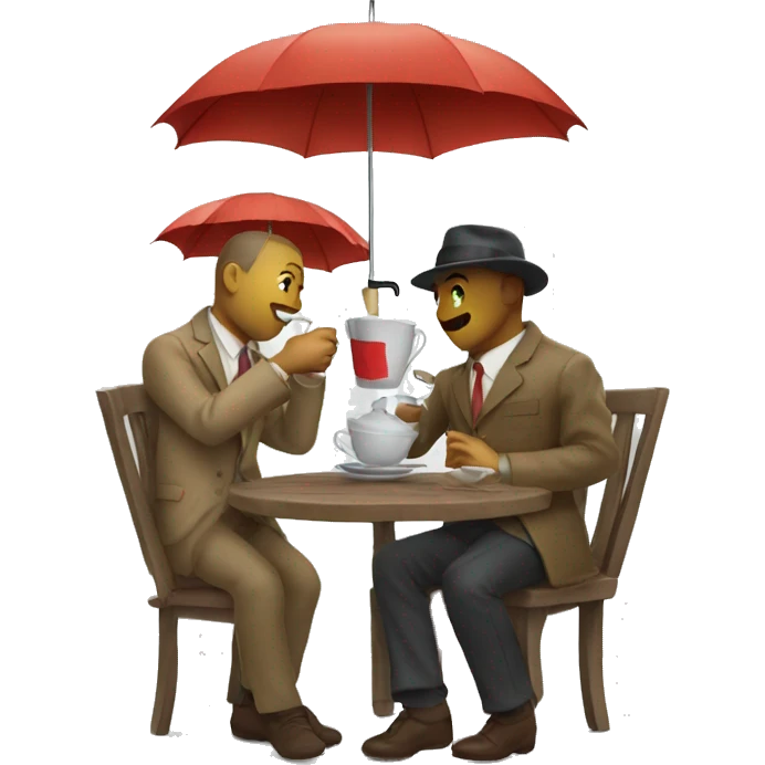 drinking tea with umbrella emoji