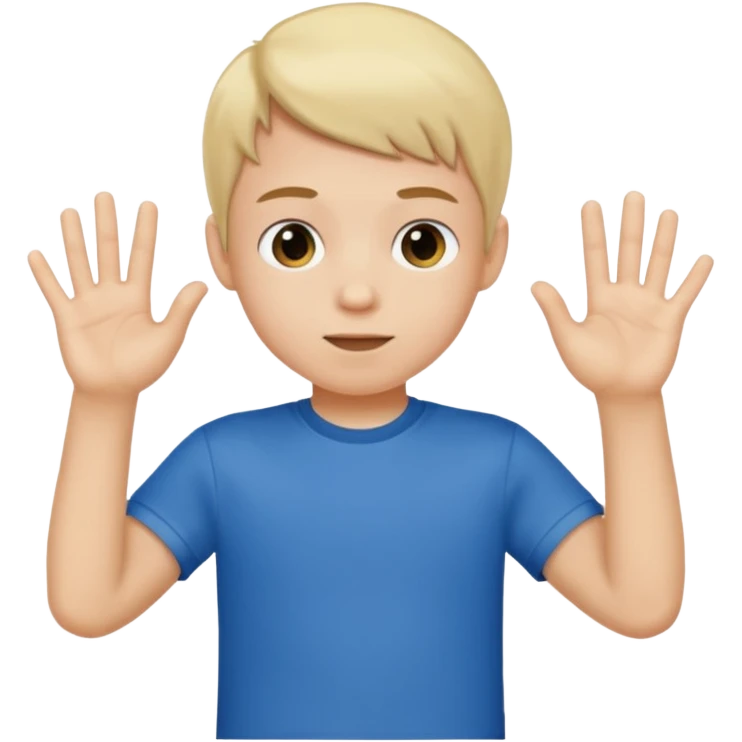 Kid doing 67 hand thing emoji