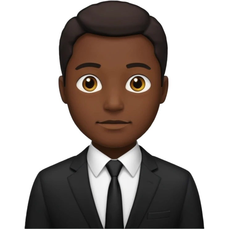 Чёрный деловой костюм на чёрном фоне emoji