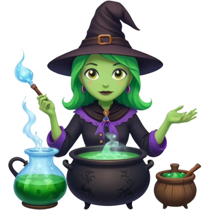green witch cooking potion emoji
