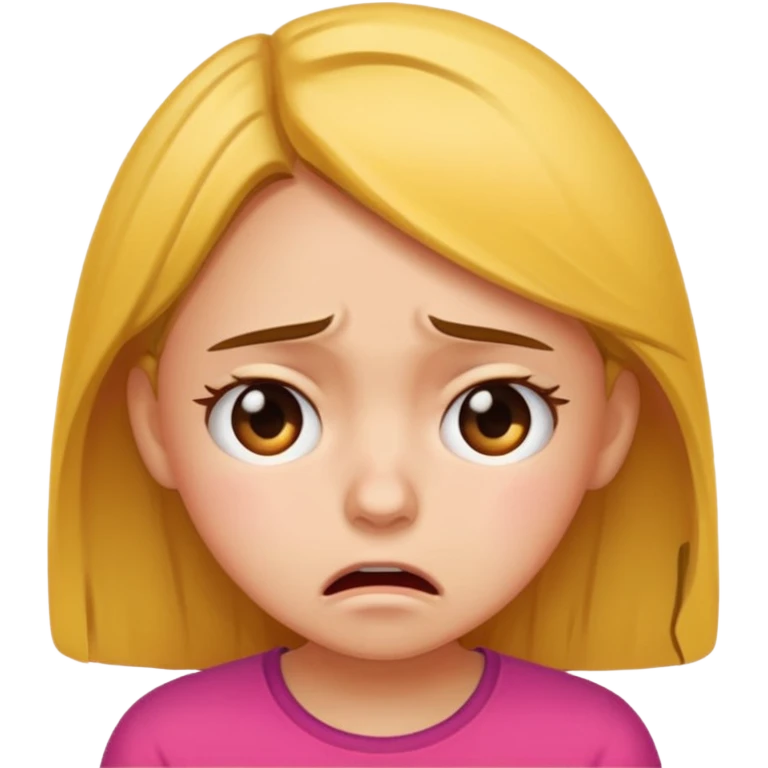 Girl showing frustrated face emoji