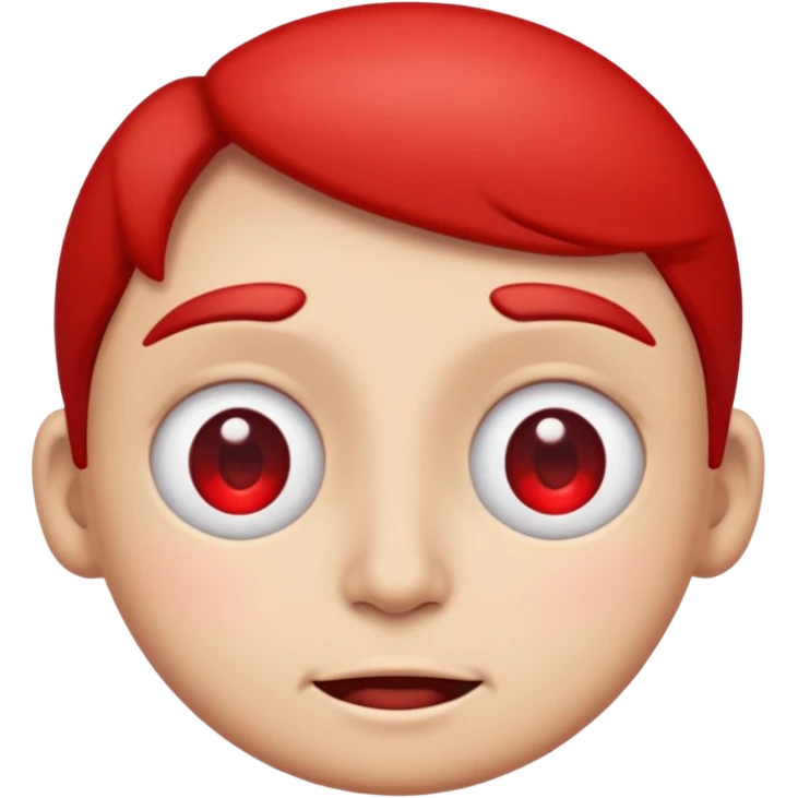 Crea un emoji kn los ojos ojos rojos, achinados emoji