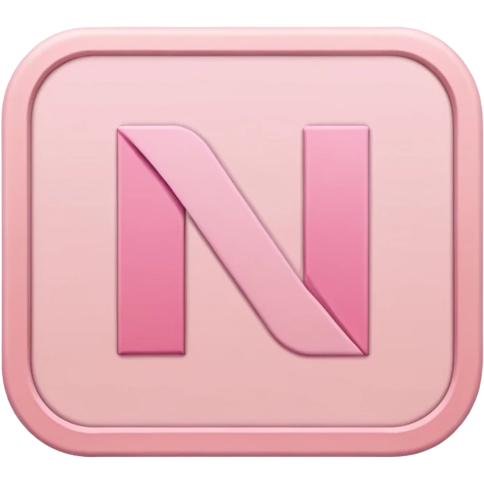 Netflix accurate aesthetic "N" logo in pastel pink emoji