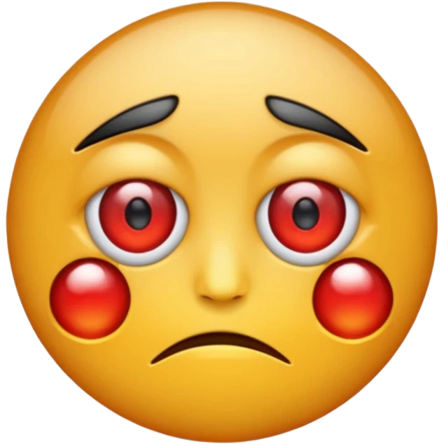 Red eye emoji after crying emoji