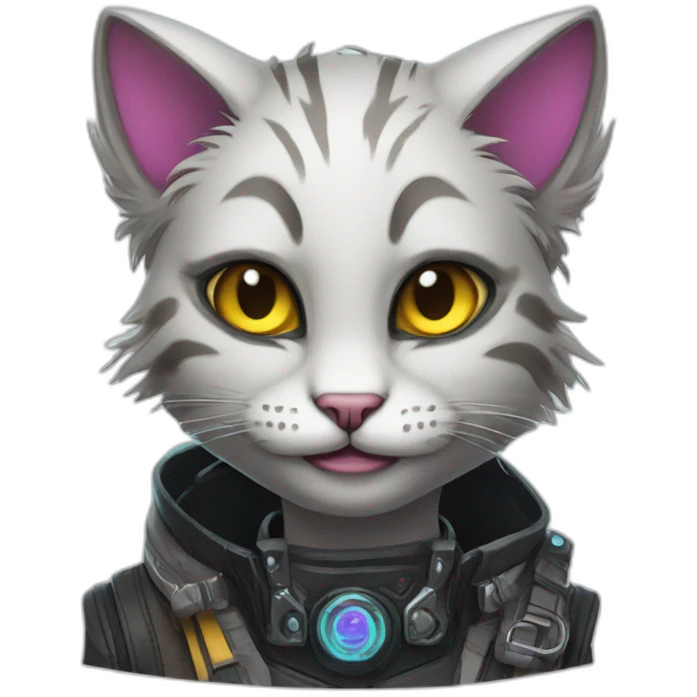 cat cyberpunk furry smile emoji