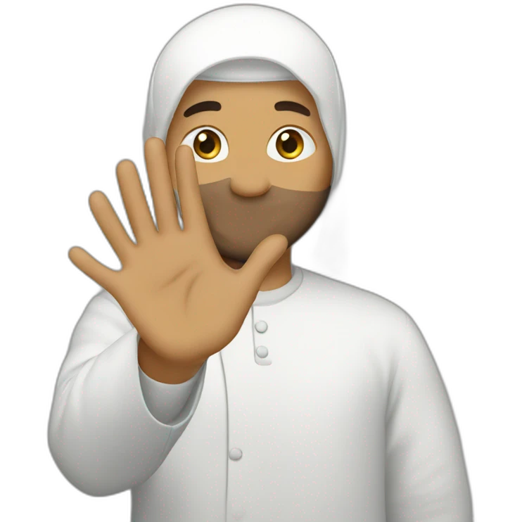 a muslim waves goodbye emoji