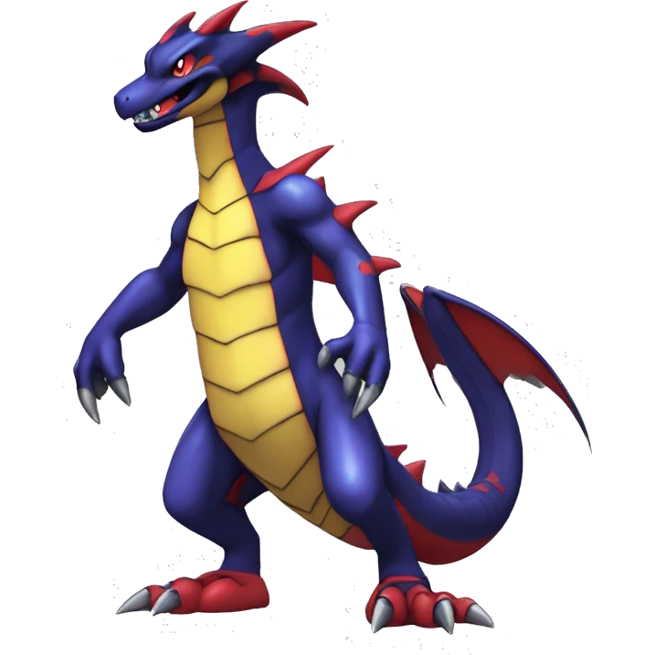 Cool Edgy Seviper-Garchomp-Gabite Fakémon Digimon with Edgy markings, full body, outlined emoji