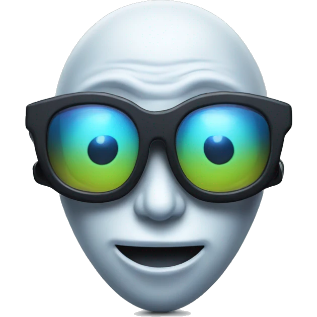 Alien with 3D glasses emoji
