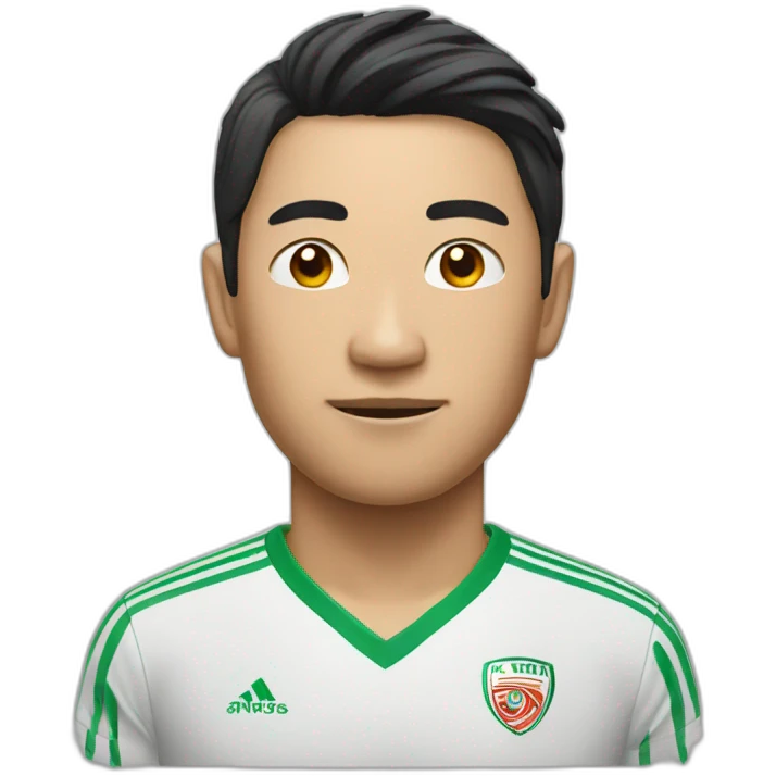 slim Asian soccer player emoji