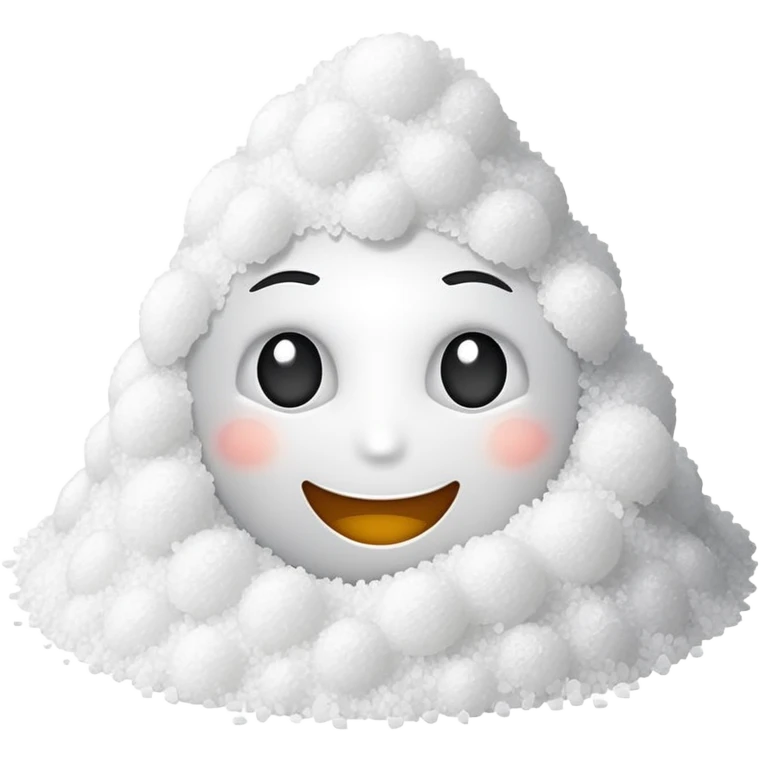 Happy face with a pile of salt emoji